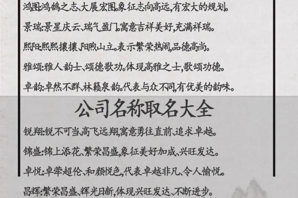 公司起名四个字的创意与技巧探索