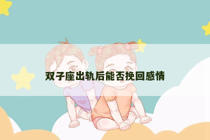 双子座出轨后能否挽回感情