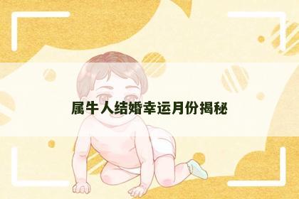 属牛人结婚幸运月份揭秘