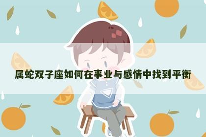 属蛇双子座如何在事业与感情中找到平衡