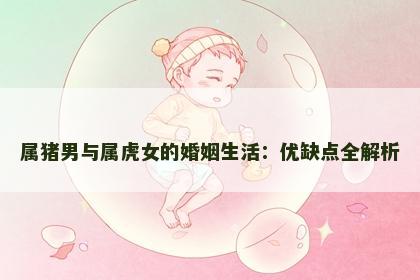 属猪男与属虎女的婚姻生活：优缺点全解析