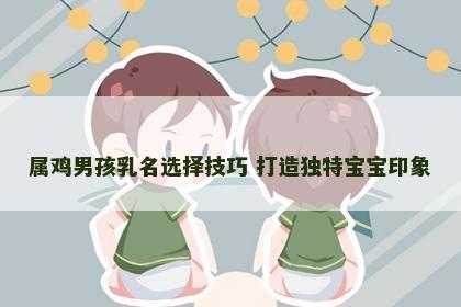 属鸡男孩乳名选择技巧 打造独特宝宝印象